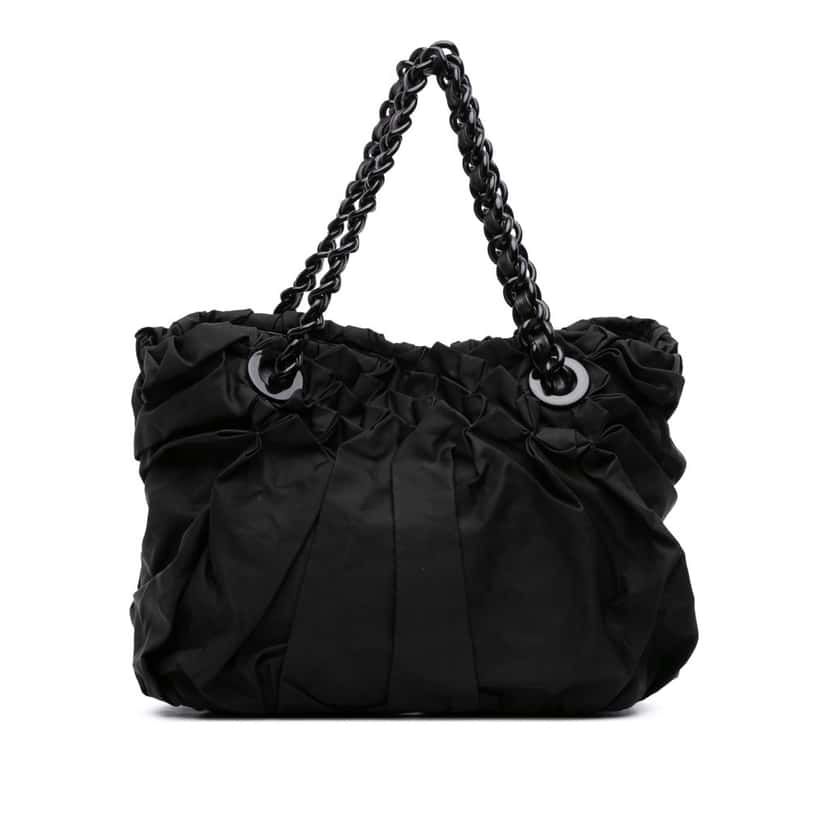 Prada Tessuto Origami Pleated Tote Black Good condition - Front View