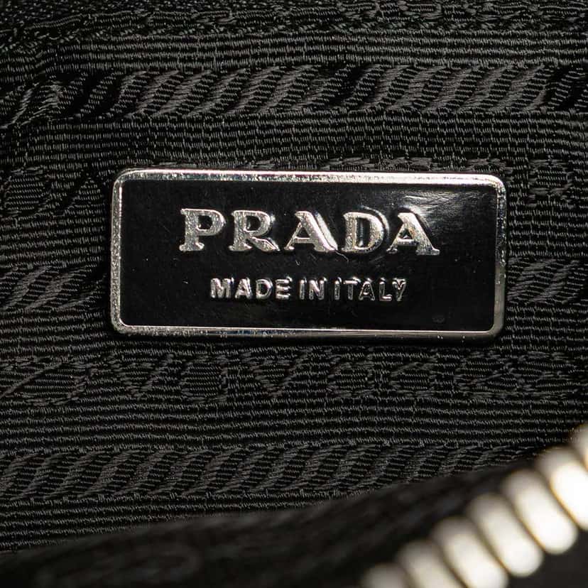 Prada Leather Trimmed Tessuto Hobo Black Good condition - Box View