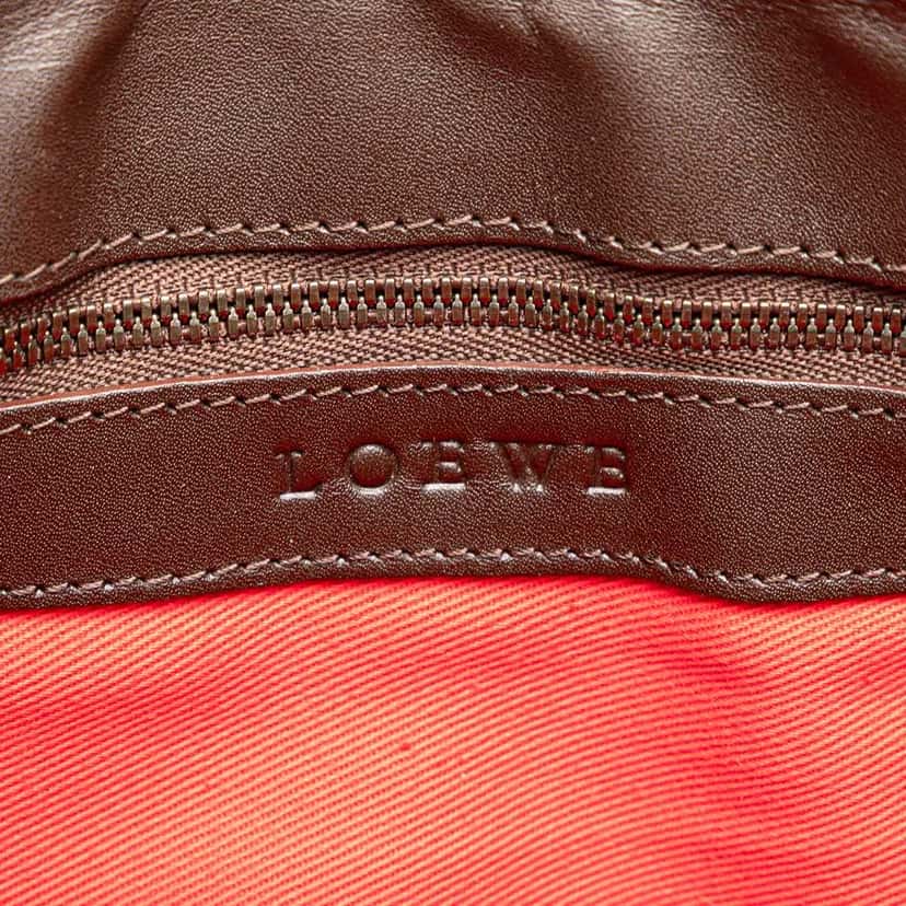 Loewe Anagram Canvas and Leather Shoulder Bag Brown Leather Good condition - Box View