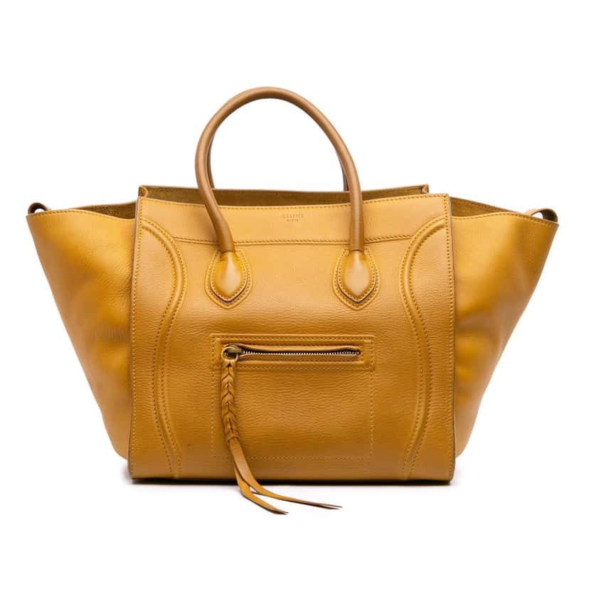 Celine Medium Phantom Luggage Tote Yellow Leather Good condition - Front View