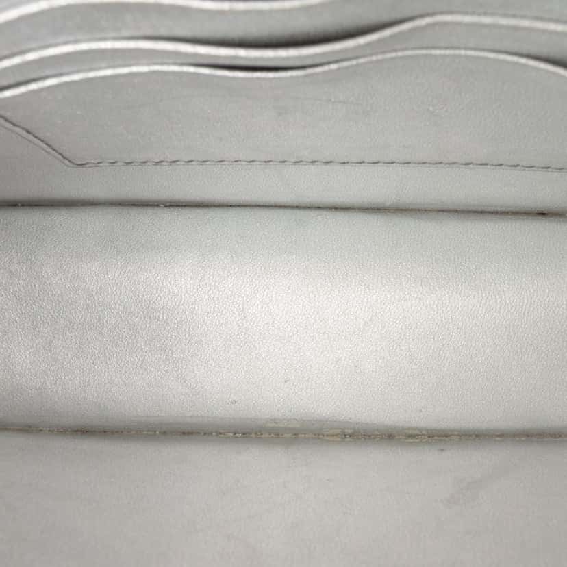 Prada Mini Metallic Spazzolato Tria Shoulder Bag Silver Leather Good condition - Model View