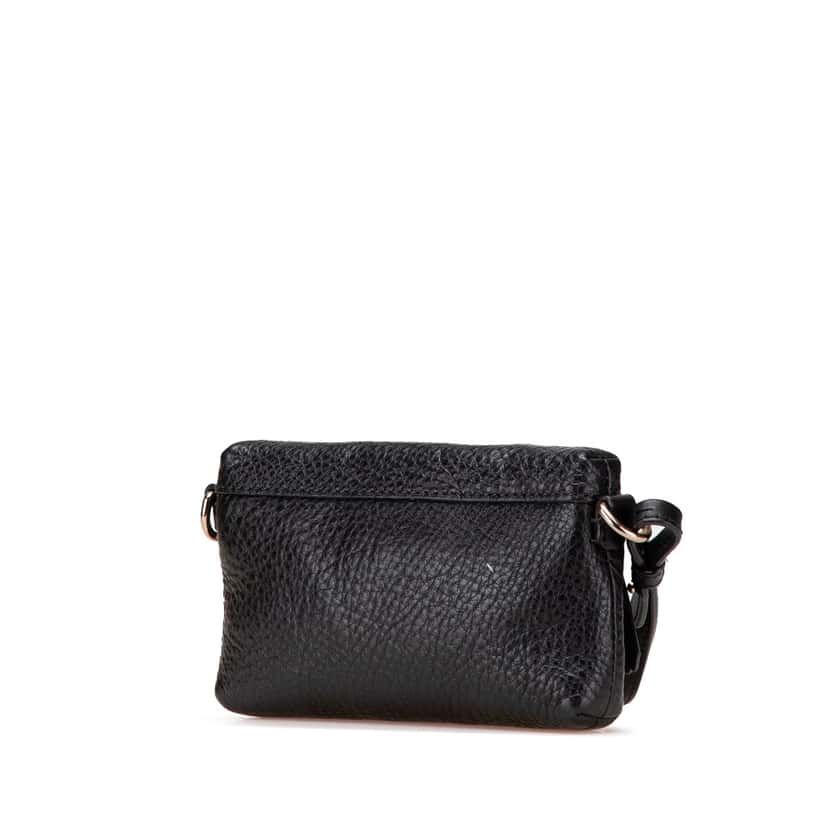 Burberry Mini Grainy Calfskin Rossett Crossbody Black Leather Good condition - Back View