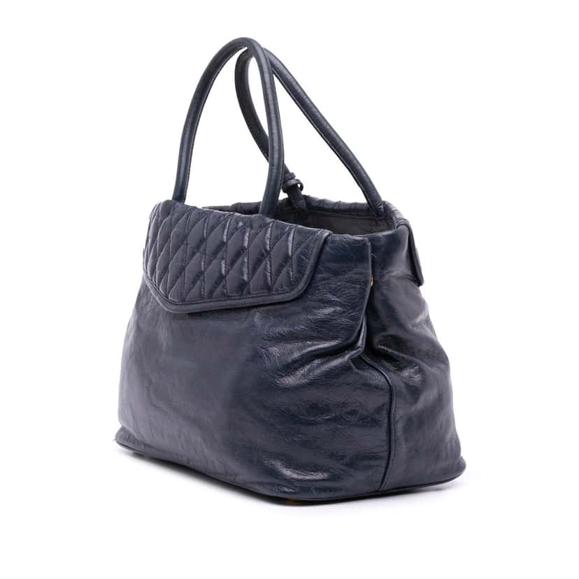 Miu Miu Vitello Lux Satchel Blue Leather Good condition - Back View
