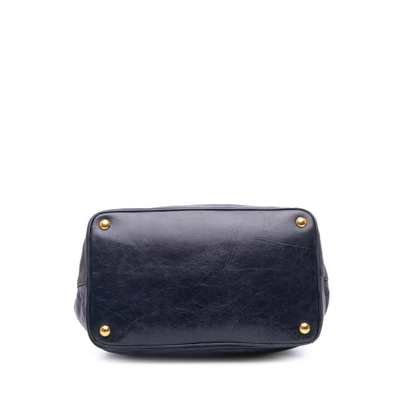 Miu Miu Vitello Lux Satchel Blue Leather Good condition - Inside View