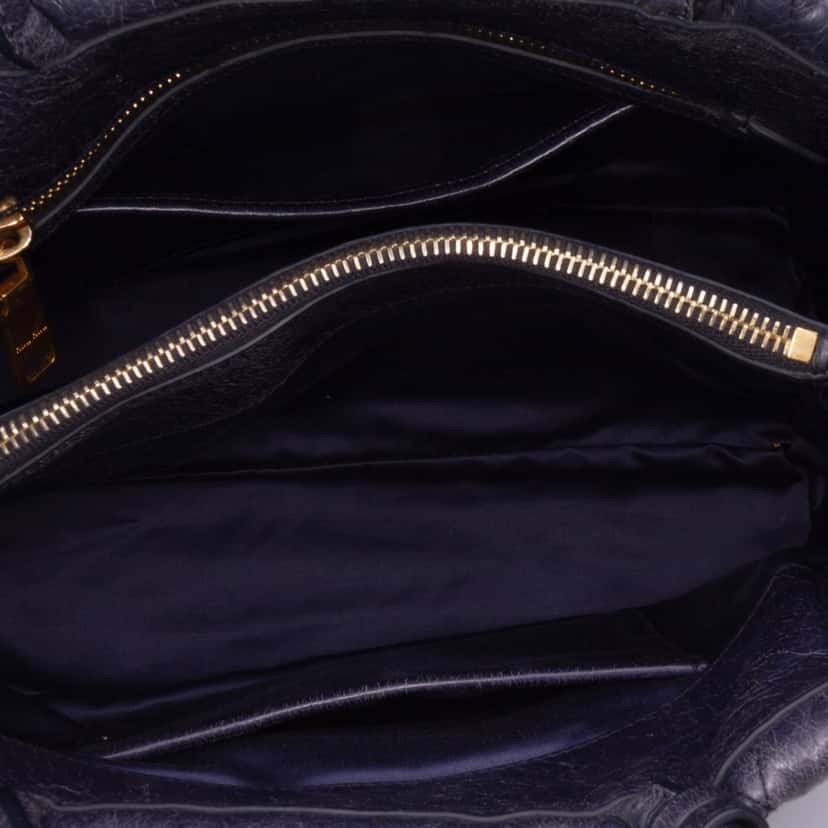 Miu Miu Vitello Lux Satchel Blue Leather Good condition - Model View
