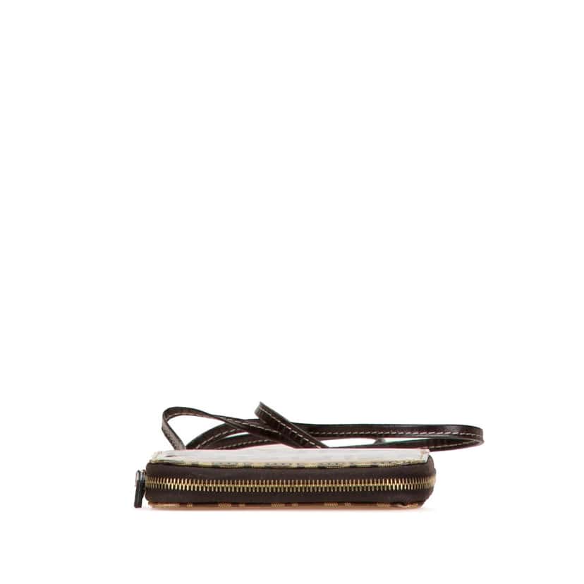 Fendi Zucchino Crystal Wallet on Strap Brown Canvas Good condition - Inside View