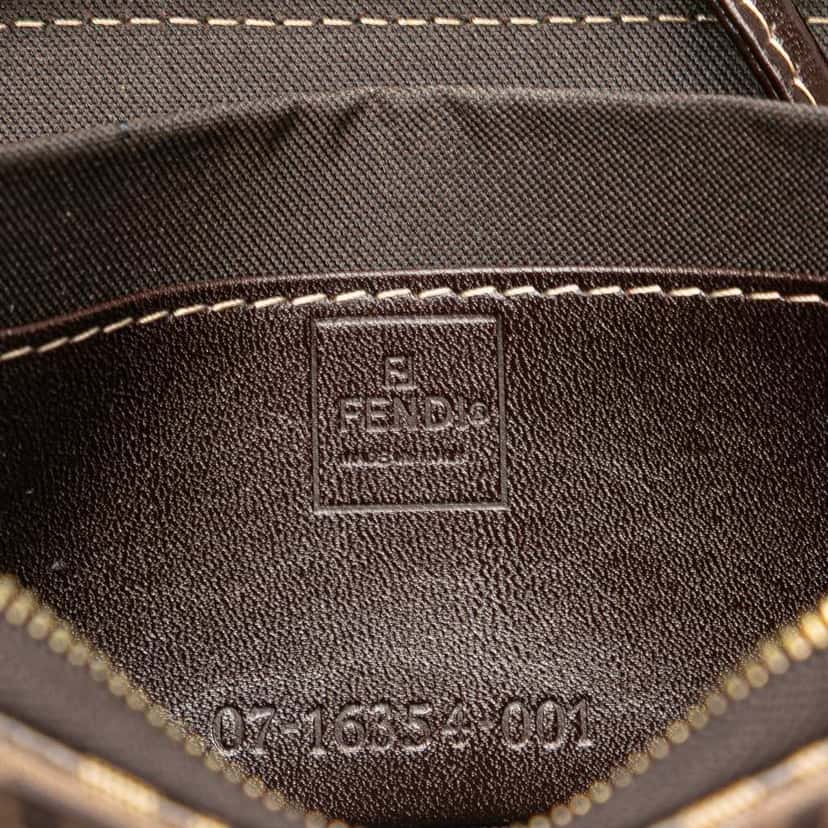 Fendi Zucchino Crystal Wallet on Strap Brown Canvas Good condition - Box View