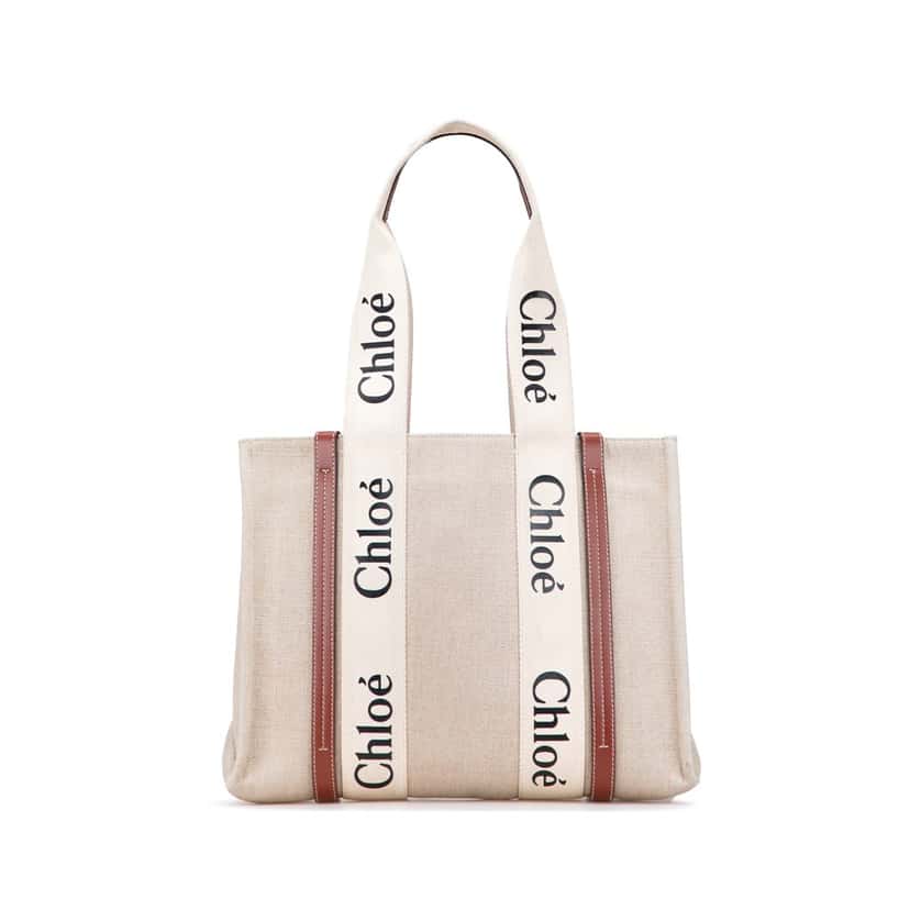 Chloé Medium Canvas Woody Tote Brown Canvas Good condition - Front View