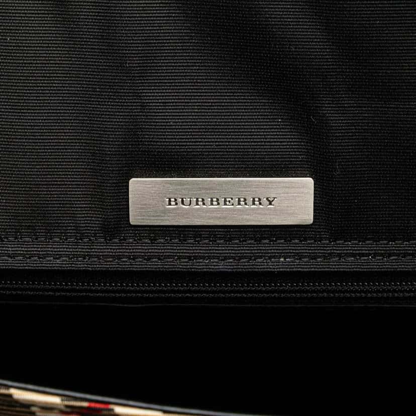 Burberry Nova Check Canvas Trimmed Leather Shoulder Bag Black Leather Good condition - Box View