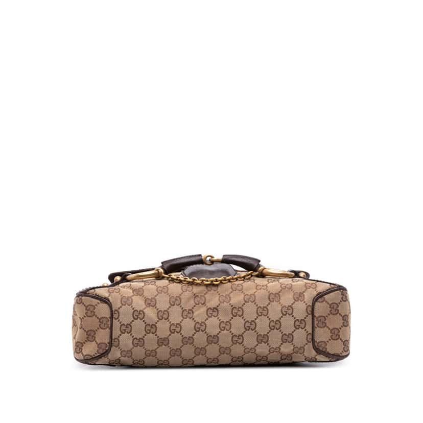 Gucci GG Canvas Horsebit Shoulder Bag Brown Canvas Good condition - Inside View