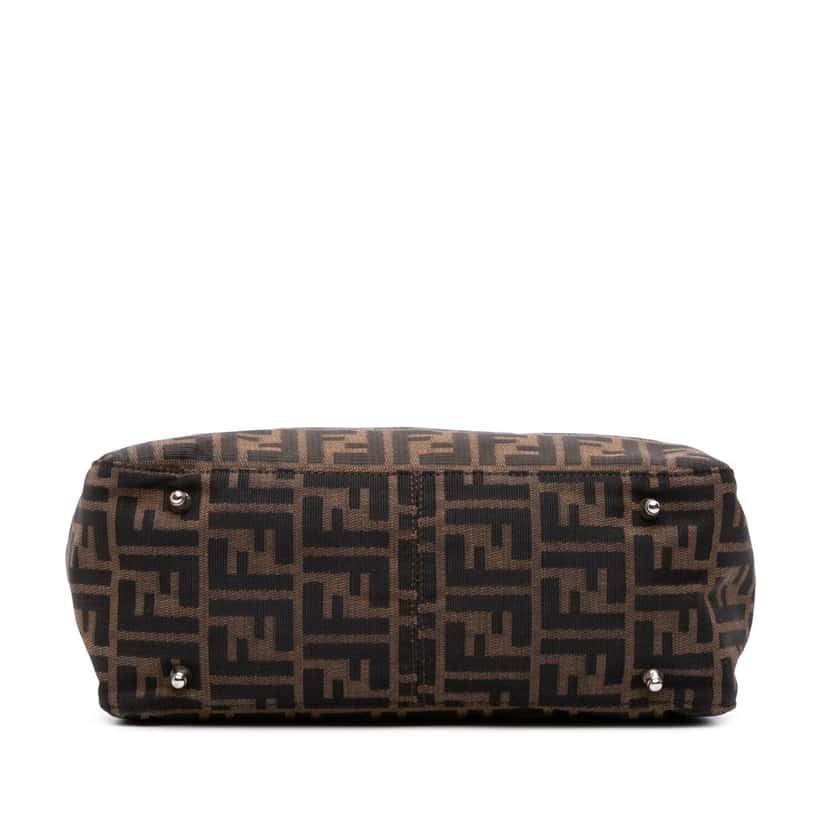 Fendi Small Zucca Canvas Twins Tote Brown Canvas Good condition - Inside View