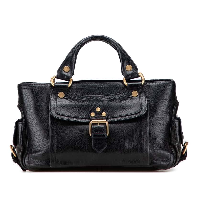 Celine Leather Boogie Handbag Black Leather Good condition - Front View