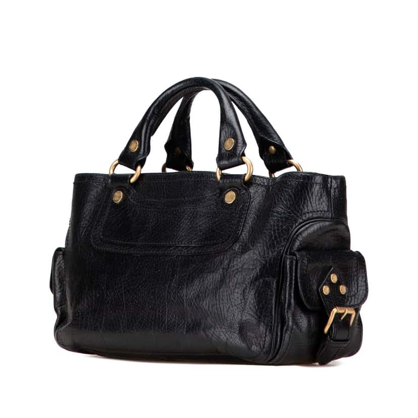 Celine Leather Boogie Handbag Black Leather Good condition - Back View