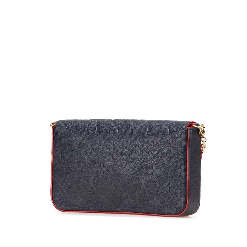 Louis Vuitton Monogram Empreinte Pochette Felicie Blue Leather Good condition - Back View