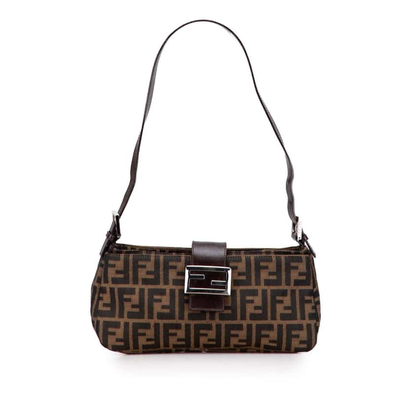 Fendi Zucca Canvas Shoulder Bag Brown Canvas Good condition - Front View