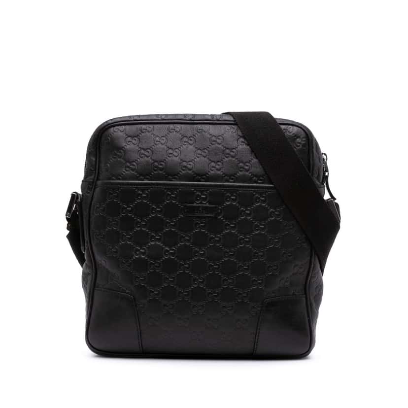 Gucci Guccissima Crossbody Black Leather Good condition - Front View