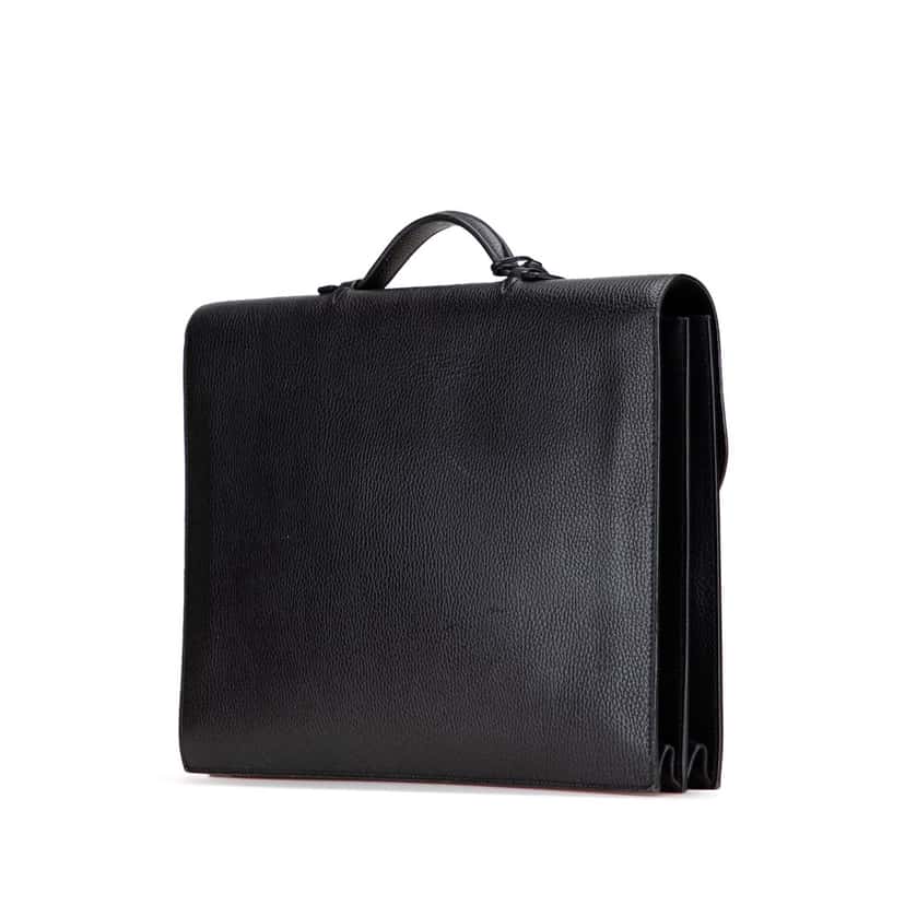 Hermès Ardennes Sac A Depeches 38 Black Leather Good condition - Back View
