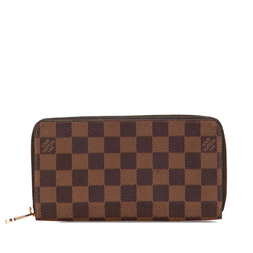 Louis Vuitton Damier Ebene Zippy Long Wallet Brown Canvas Good condition - Front View