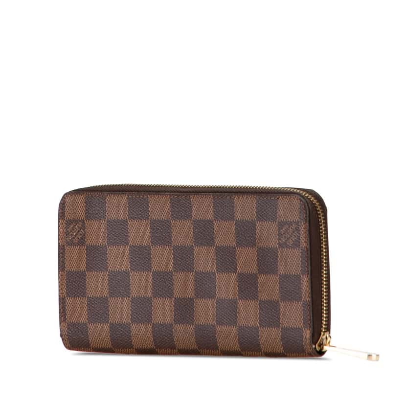 Louis Vuitton Damier Ebene Zippy Long Wallet Brown Canvas Good condition - Back View