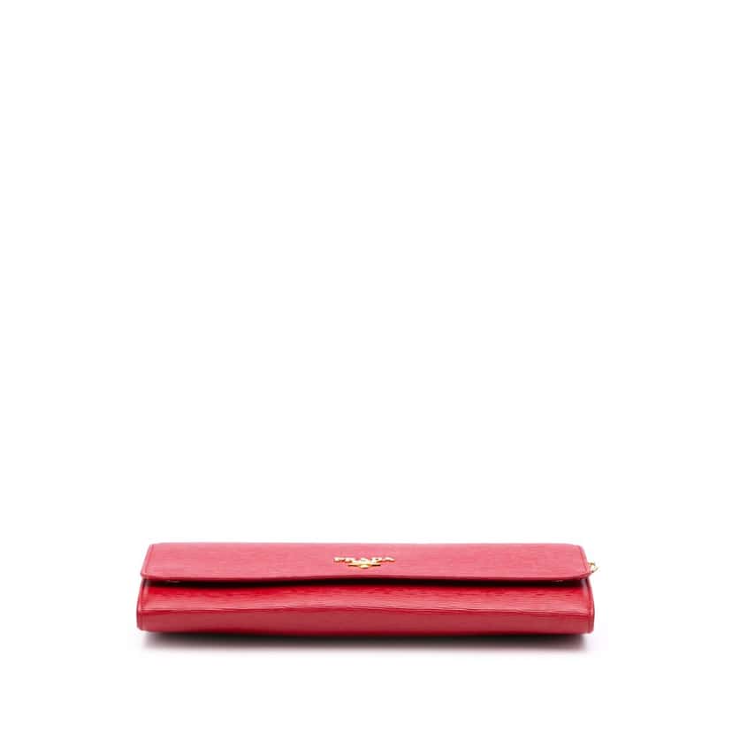 Prada Vitello Move Wallet on Chain Red Leather Good condition - Inside View