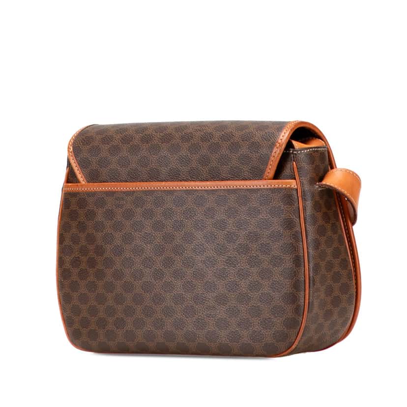 Celine Macadam Coated Canvas Crossbody Brown Canvas Good condition - Back View