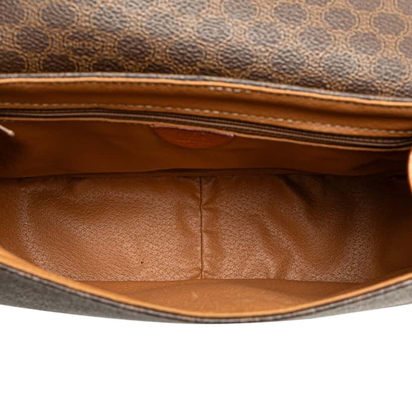 Celine Macadam Coated Canvas Crossbody Brown Canvas Good condition - Model View