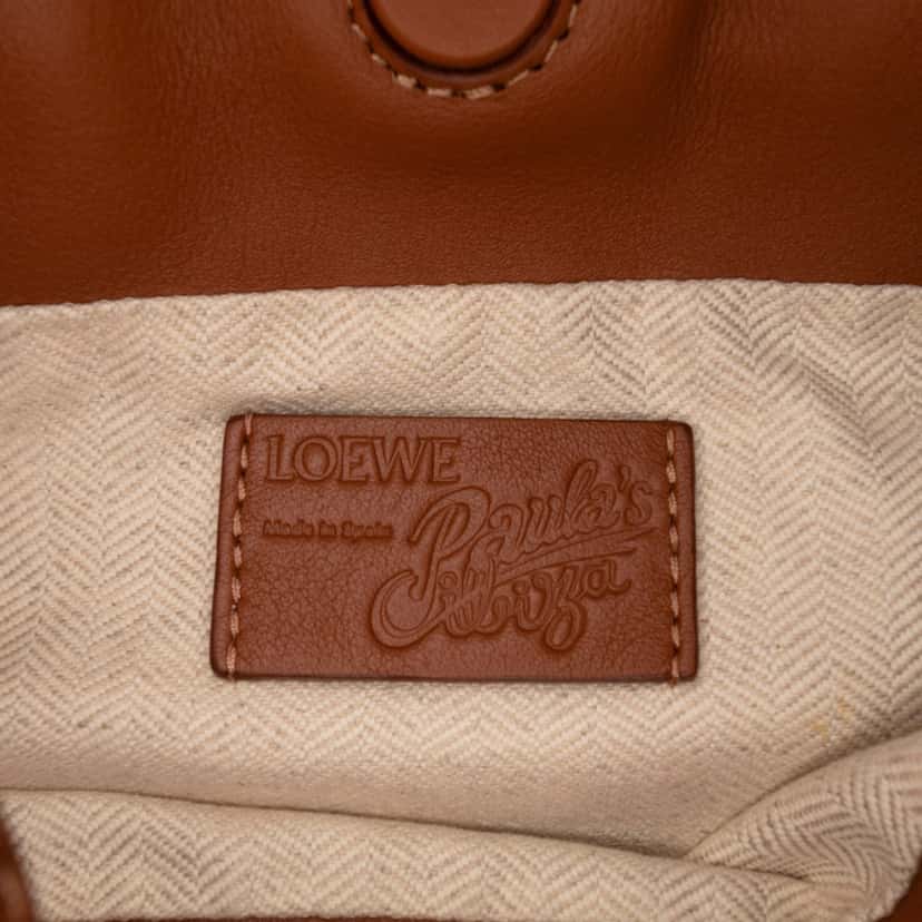 Loewe Paulas Ibiza Mini Sequined Leather Flamenco Knot Crossbody Pink Leather Good condition - Box View