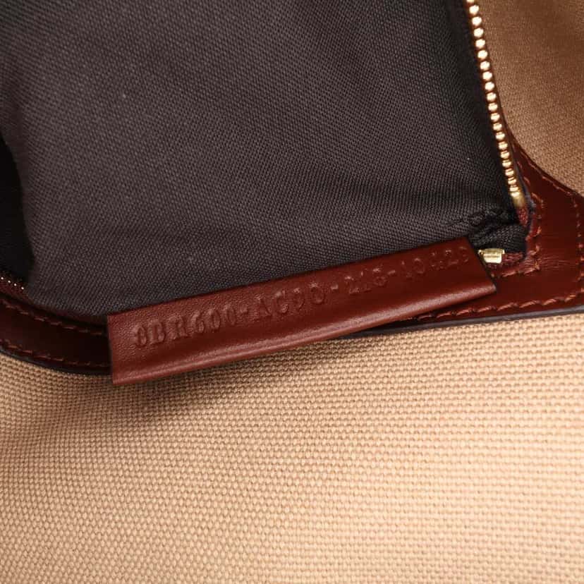 Fendi Medium Embroidered Canvas Baguette Satchel Brown Canvas Good condition - Box View