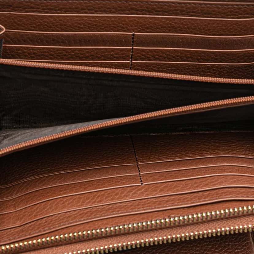 Gucci Pebbled Calfskin Soho Travel Document Case Brown Leather Good condition - Model View