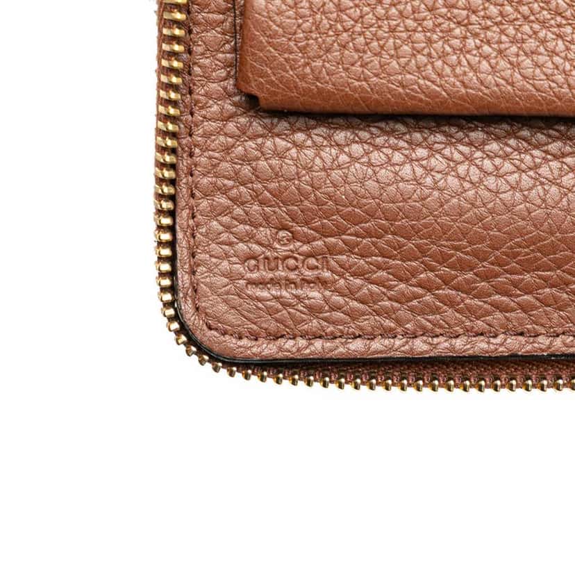 Gucci Pebbled Calfskin Soho Travel Document Case Brown Leather Good condition - Box View