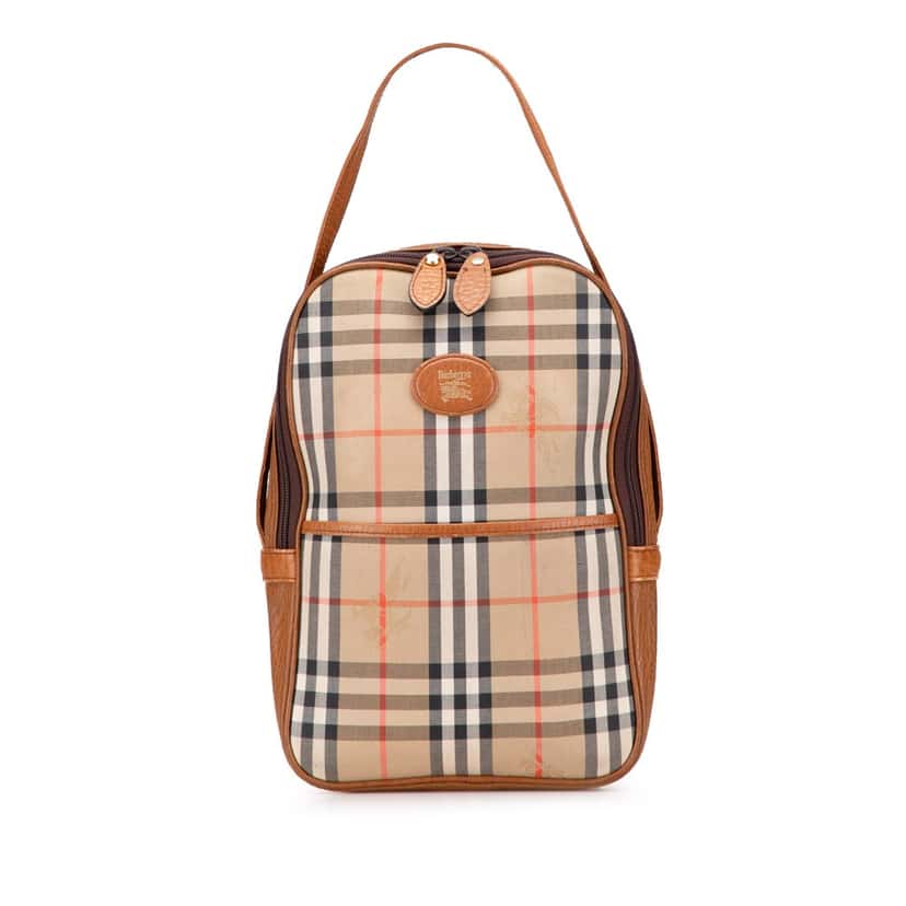 Burberry Haymarket Check Canvas Handbag Brown Canvas Good condition - Front View