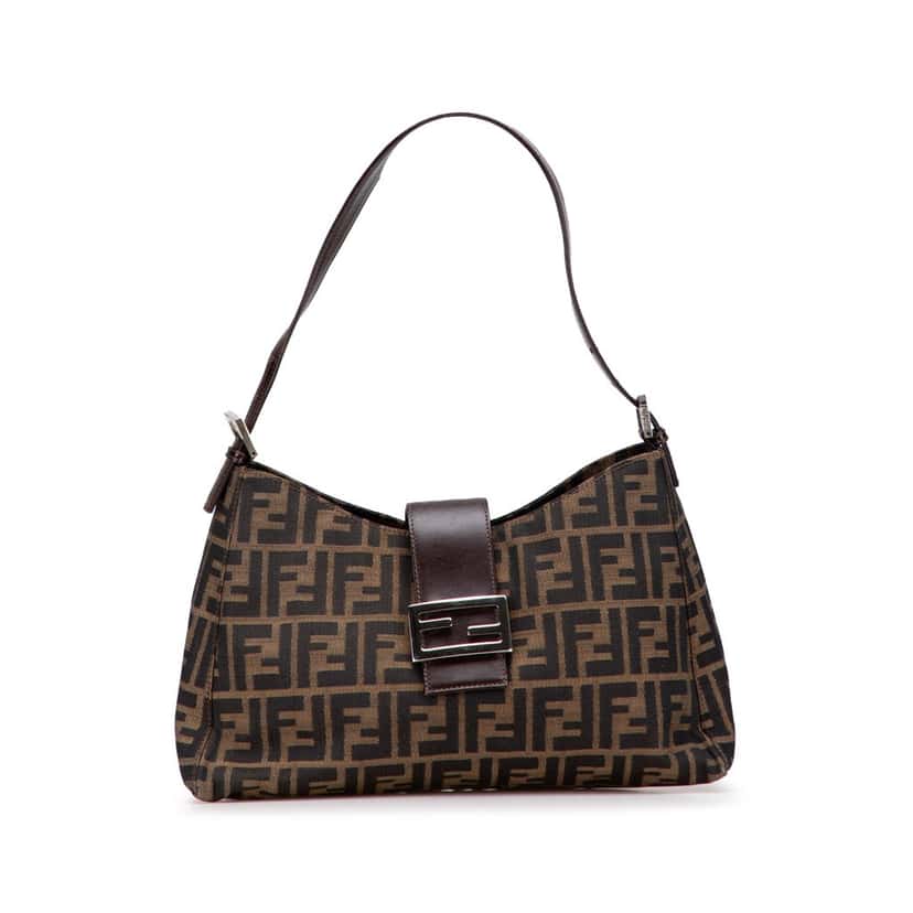 Fendi Zucca Canvas Shoulder Bag Brown Canvas Good condition - Front View