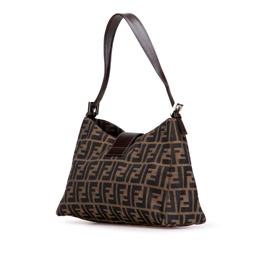 Fendi Zucca Canvas Shoulder Bag Brown Canvas Good condition - Back View