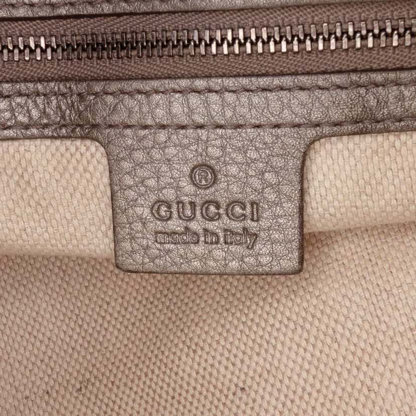 Gucci Medium Leather Soho Chain Tote Silver Leather Good condition - Box View
