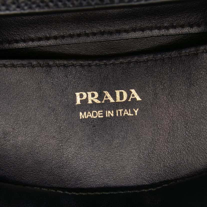 Prada Medium Saffiano Matinee Satchel Black Leather Good condition - Box View