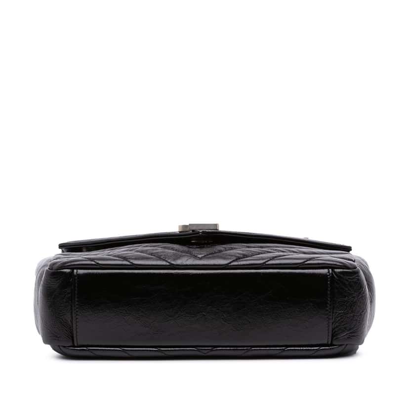 Saint Laurent Medium Crinkled Calfskin Punk Chain Bag Black Leather Good condition - Inside View