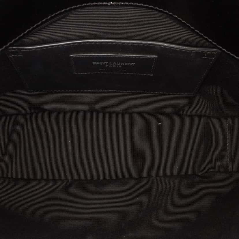 Saint Laurent Medium Crinkled Calfskin Punk Chain Bag Black Leather Good condition - Model View