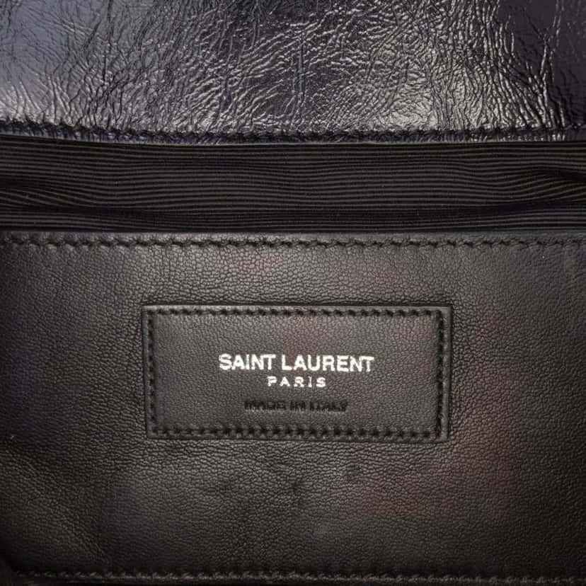 Saint Laurent Medium Crinkled Calfskin Punk Chain Bag Black Leather Good condition - Box View