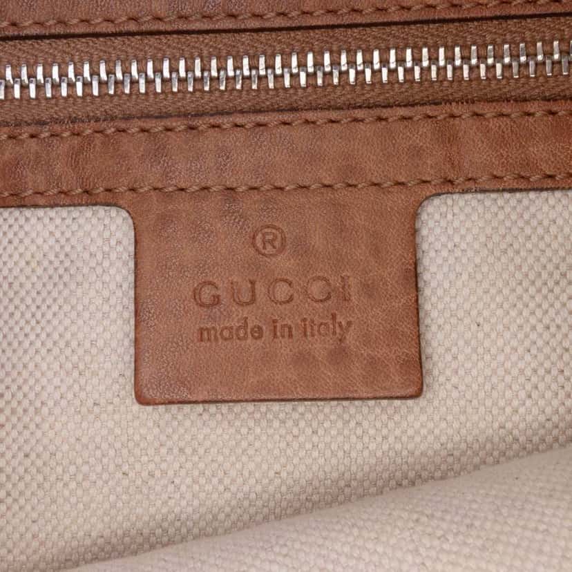 Gucci Small Grained Calfskin Miss GG Satchel Brown Leather Good condition - Box View