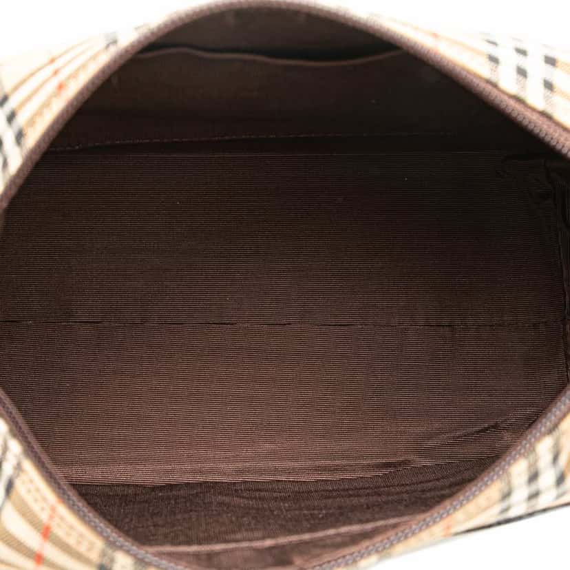 Burberry Haymarket Check Canvas Shoulder Bag Brown Canvas Good condition - Model View