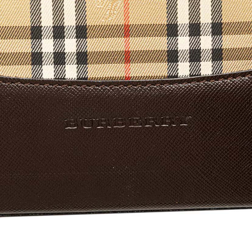 Burberry Haymarket Check Canvas Shoulder Bag Brown Canvas Good condition - Box View