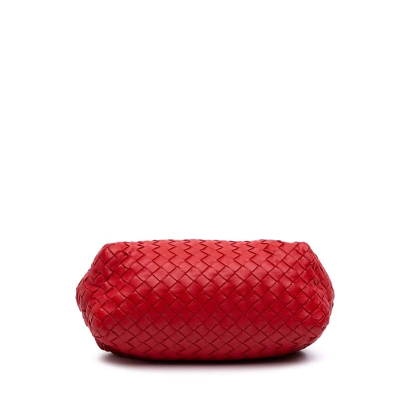 Bottega Veneta Nappa Intrecciato Pouch Red Leather Good condition - Inside View