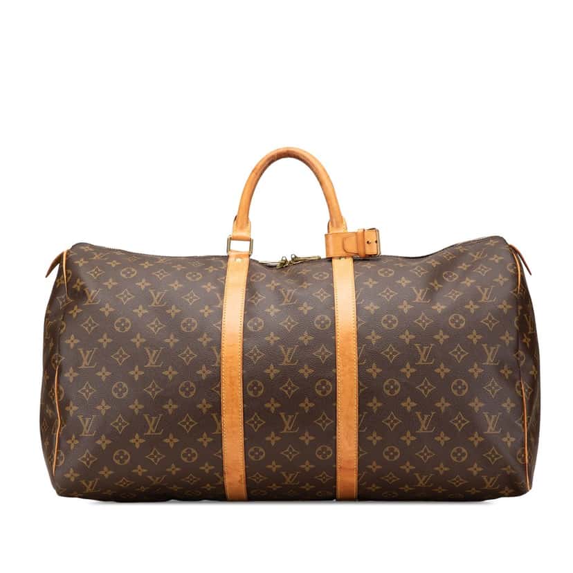 Louis Vuitton Monogram Keepall 55 Brown Canvas Good condition - Front View