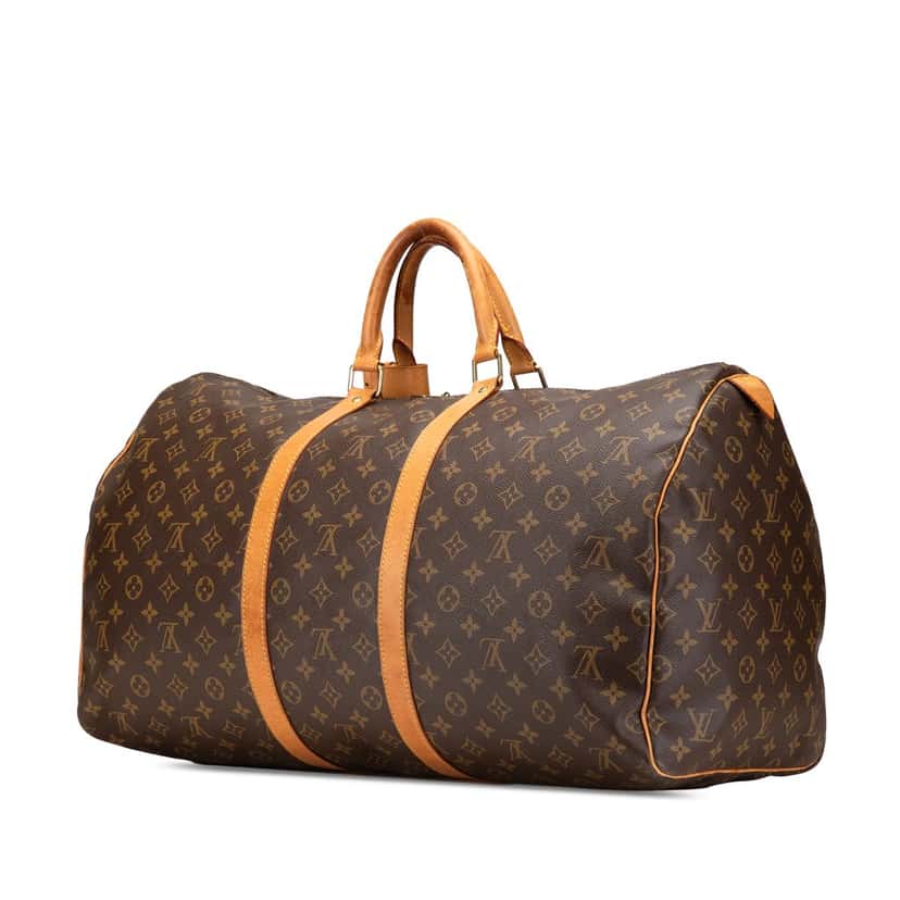 Louis Vuitton Monogram Keepall 55 Brown Canvas Good condition - Back View