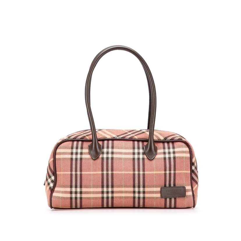 Burberry House Check Canvas Handbag Pink Canvas Good condition - Front View