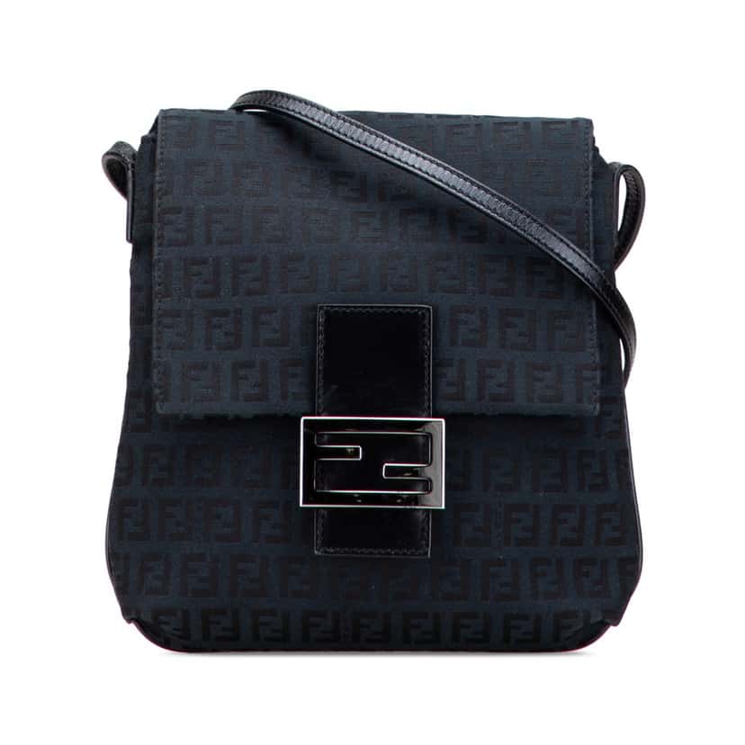 Fendi Zucchino Canvas Crossbody Blue Canvas Very good condition - Front View