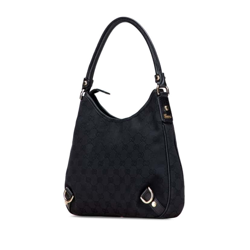 Gucci GG Canvas Abbey D Ring Shoulder Bag Black Canvas Good condition - Back View