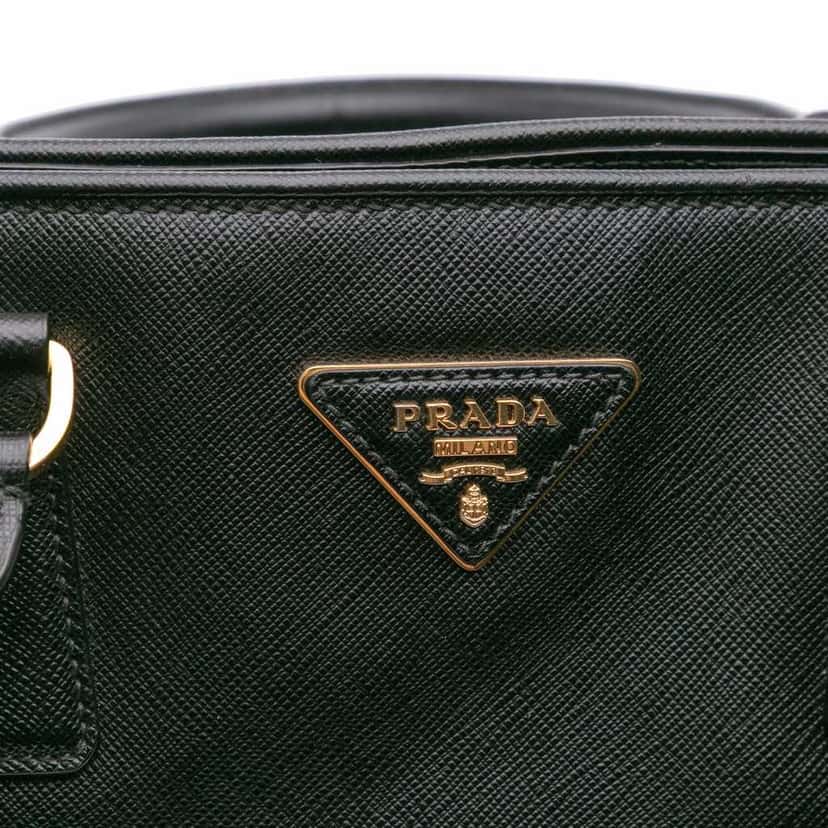 Prada Large Saffiano Lux Open Promenade Satchel Black Leather Good condition - Box View