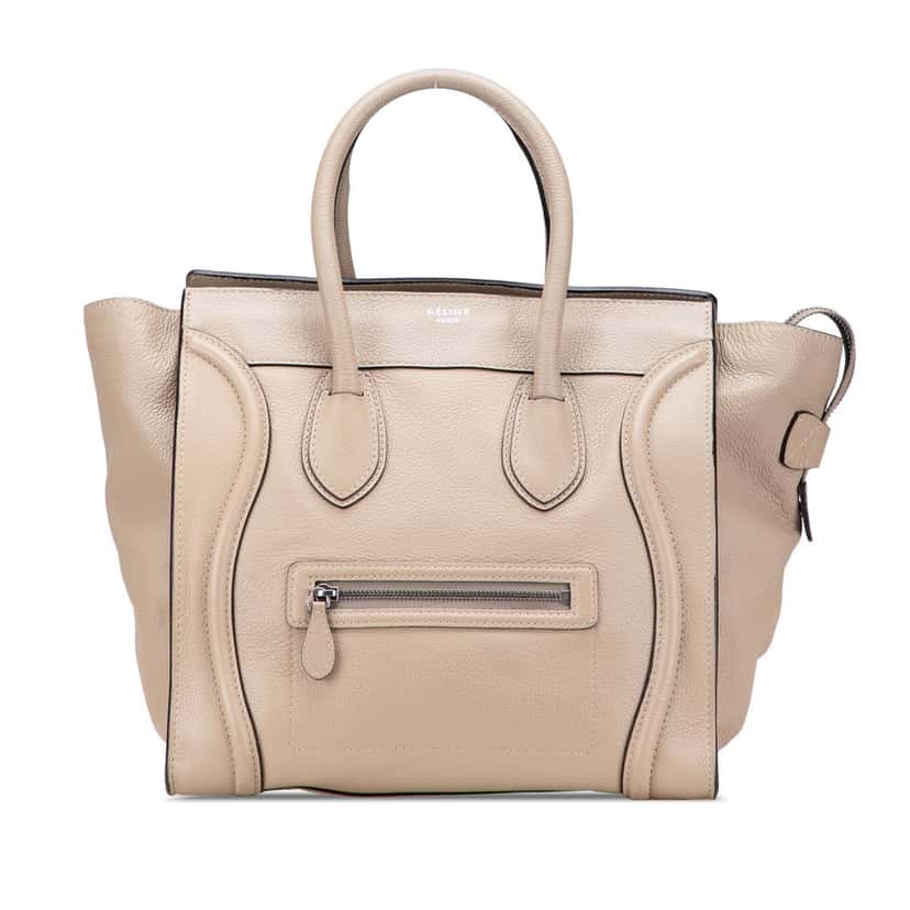 Celine Mini Calfskin Luggage Tote Brown Leather Good condition - Front View