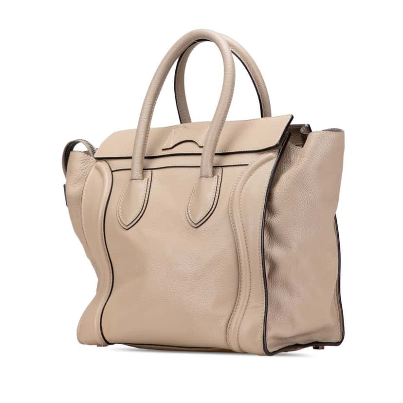 Celine Mini Calfskin Luggage Tote Brown Leather Good condition - Back View